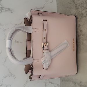 NWT Michael Kors Emilia Powder Blush Small Leather Satchel